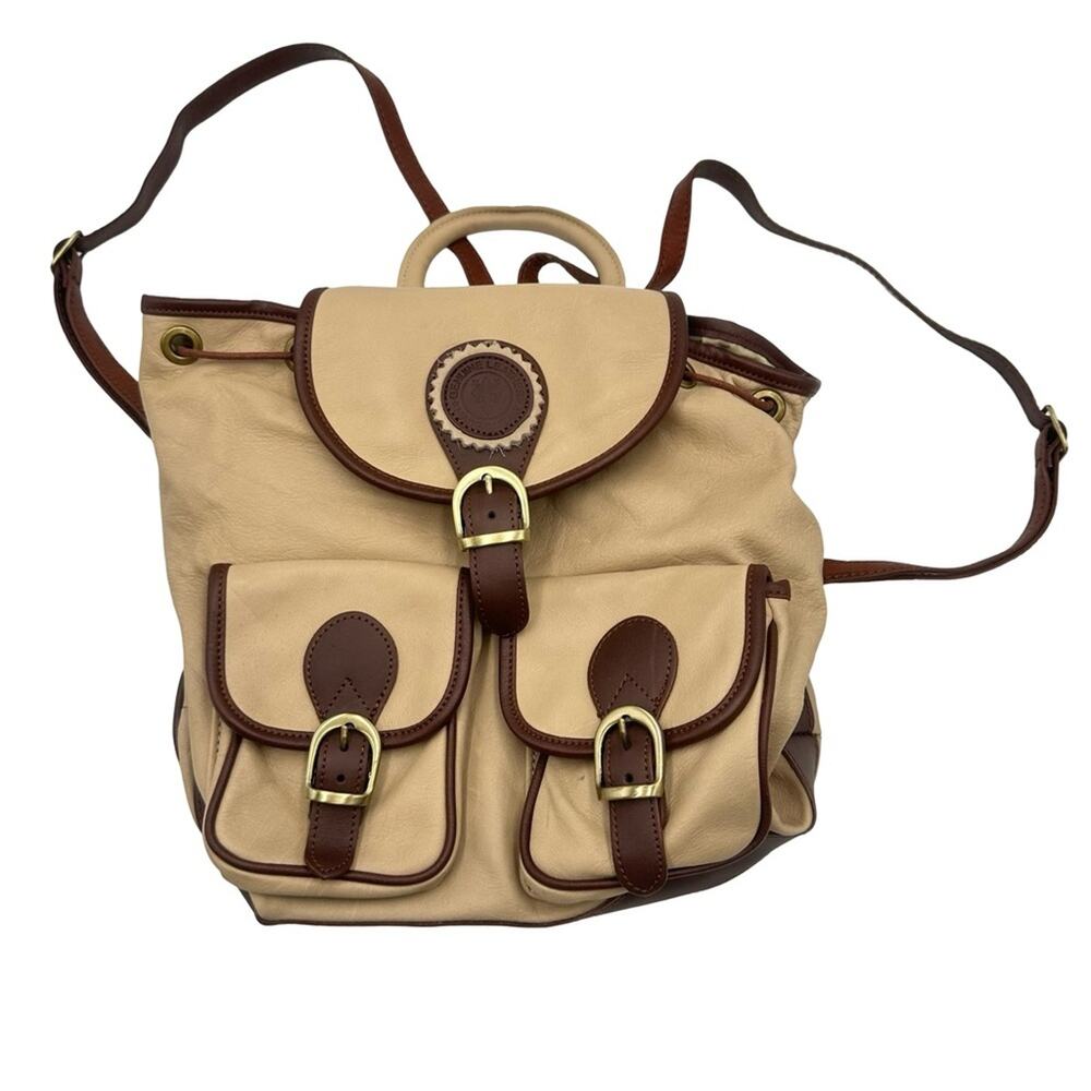 GENUINE LEATHER BACKPACK women's beautiful soft tan/brown leather MADE IN ITALY